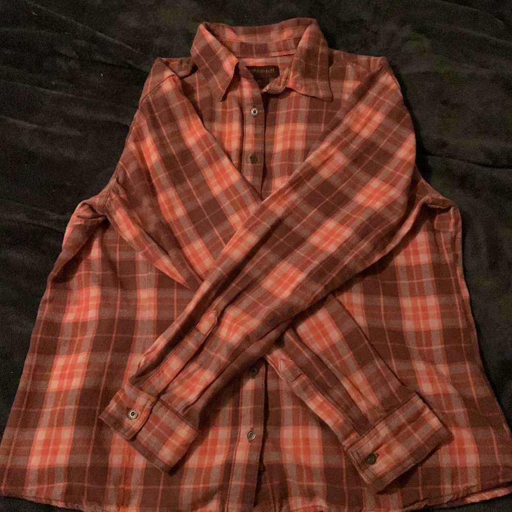 Cute brown orange plaid shirt